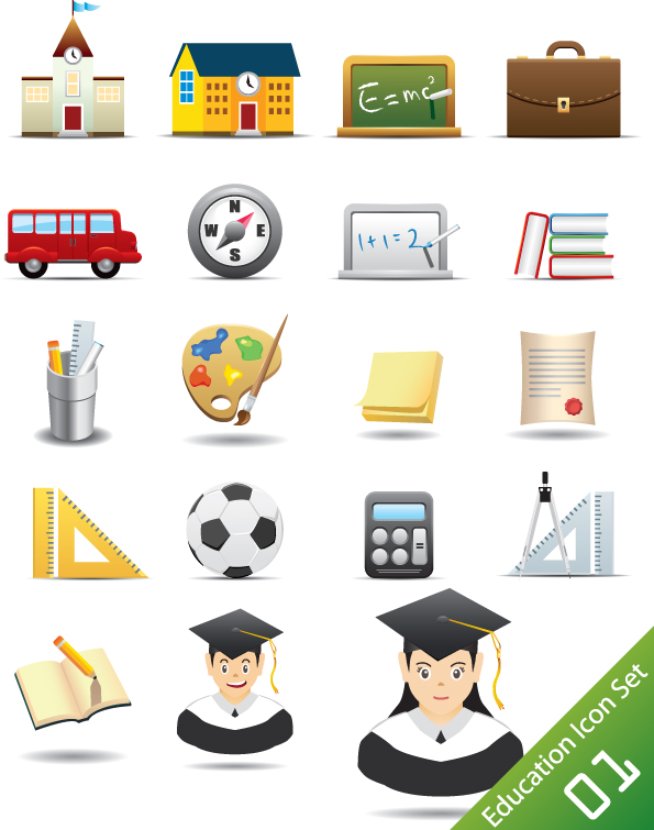 free vector Everyday office supplies icon vector